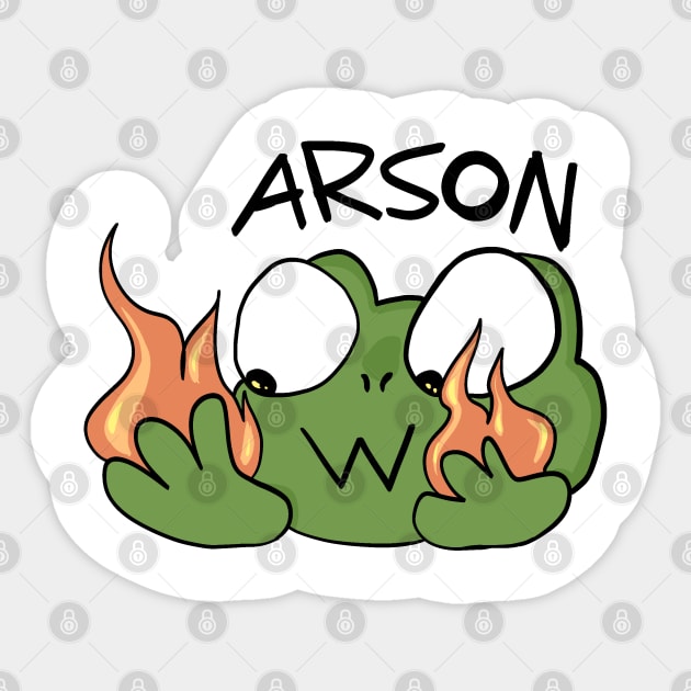 Arson Frog Sticker by Tomato Frog